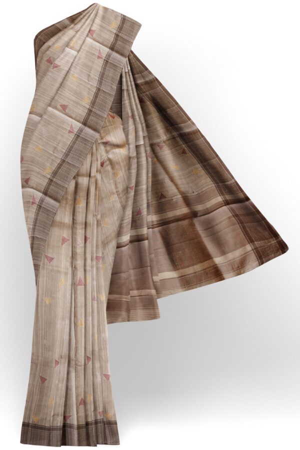 sri kumaran stores raw silk saree thunder gray saree with shadow gray border 1
