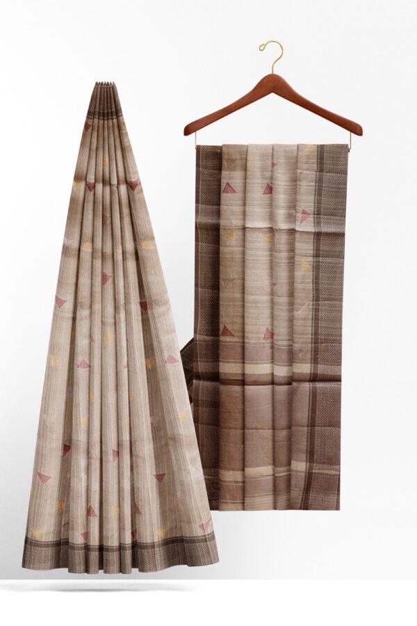 sri kumaran stores raw silk saree thunder gray saree with shadow gray border 2