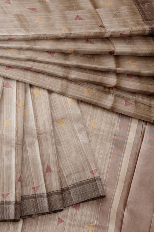 sri kumaran stores raw silk saree thunder gray saree with shadow gray border 4