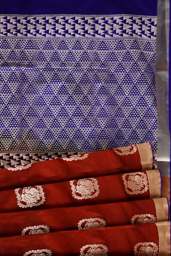 sri kumaran stores semi kanchipuram silk saree cinnamon brown saree with medium brown border and pallu 5