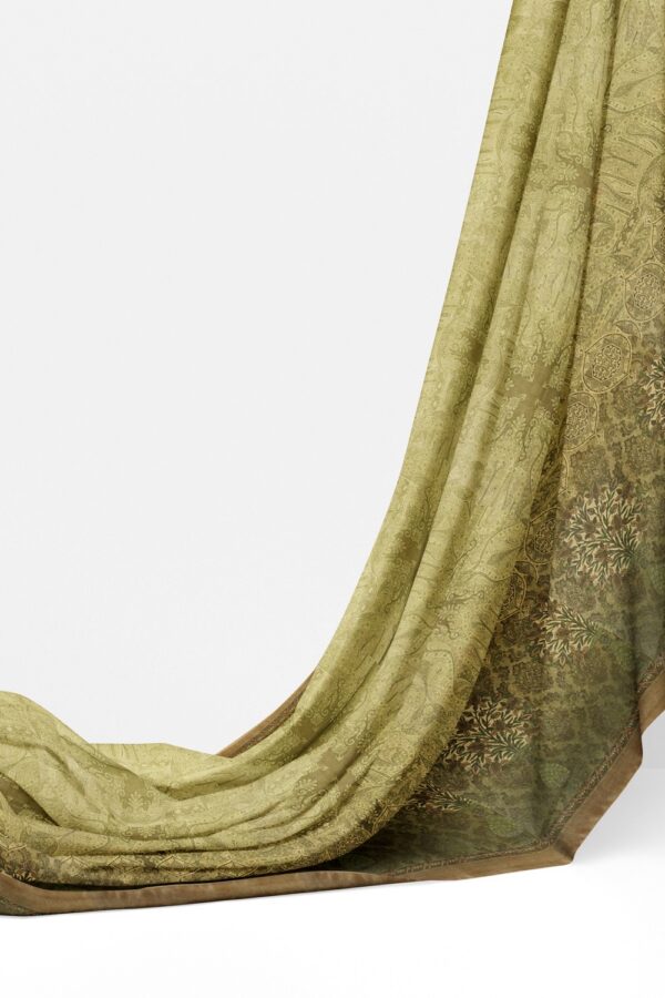 sri kumaran stores semi raw silk saree sage green saree with mink green border and pallu 3