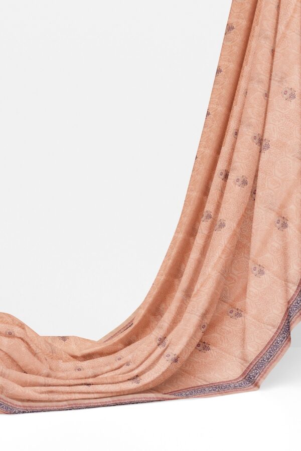 sri kumaran stores semi raw silk saree salmon pink saree with dove gray border and pallu 3