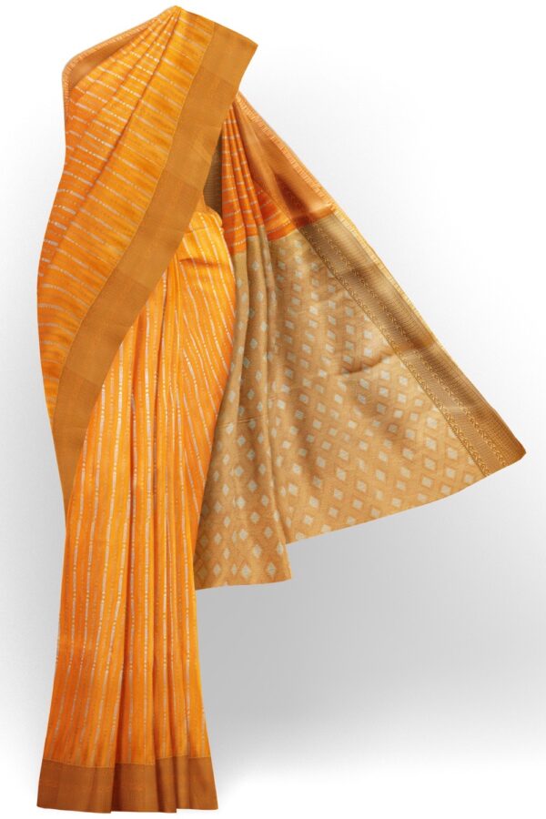 sri kumaran stores soft silk saree tangerine orange saree with peach pallu 1