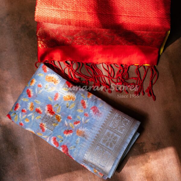 sri kumaran stores kanchipuram sarees bright yellow saree with red pallu 2