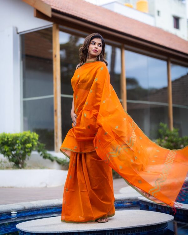Sri kumaran stores instagram collection bright orange with bright orange border 1