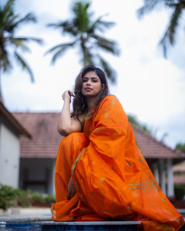 Sri kumaran stores instagram collection bright orange with bright orange border 2