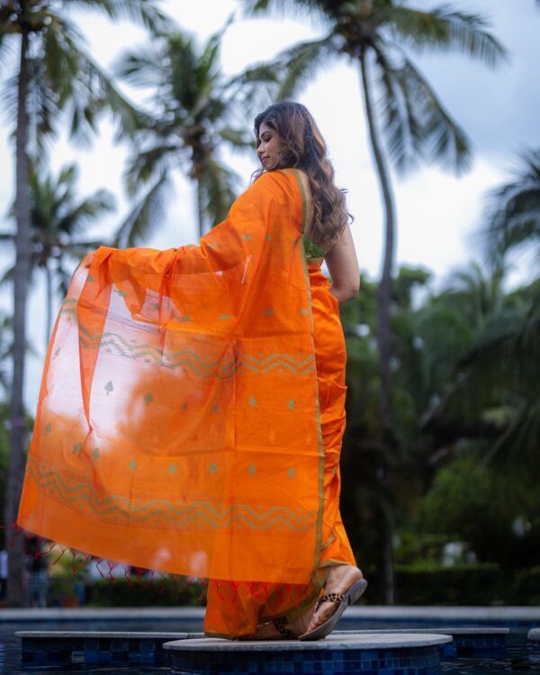 Sri kumaran stores instagram collection bright orange with bright orange border 3
