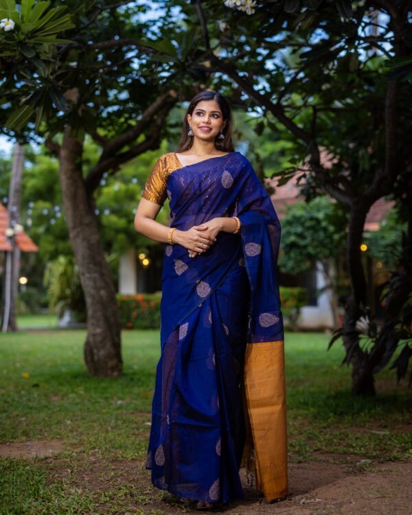 Sri kumaran stores instagram collection ink blue with ink blue border 1