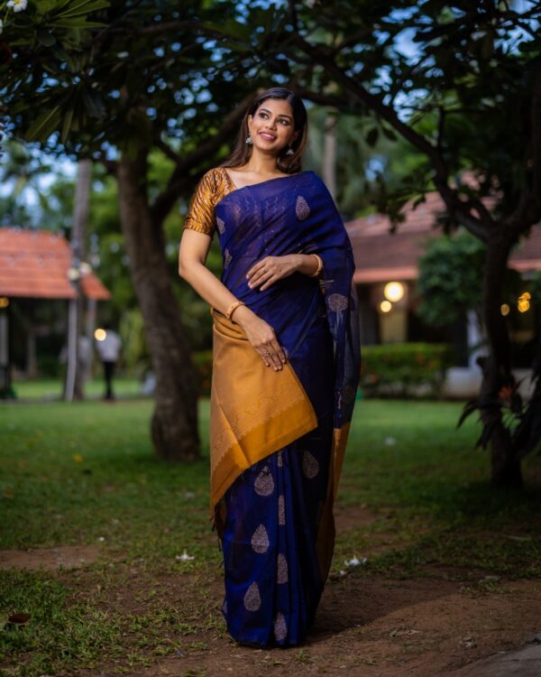 Sri kumaran stores instagram collection ink blue with ink blue border 2