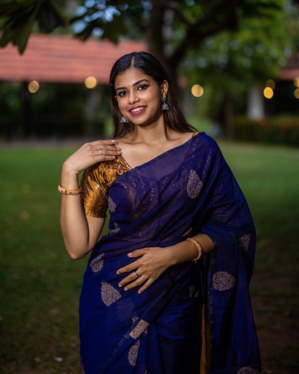 Sri kumaran stores instagram collection ink blue with ink blue border 3