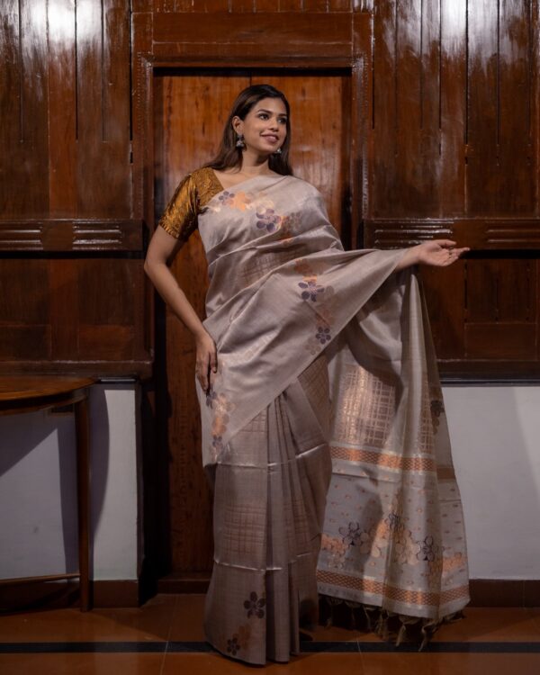 Sri kumaran stores instagram collection light brown with light brown border 1
