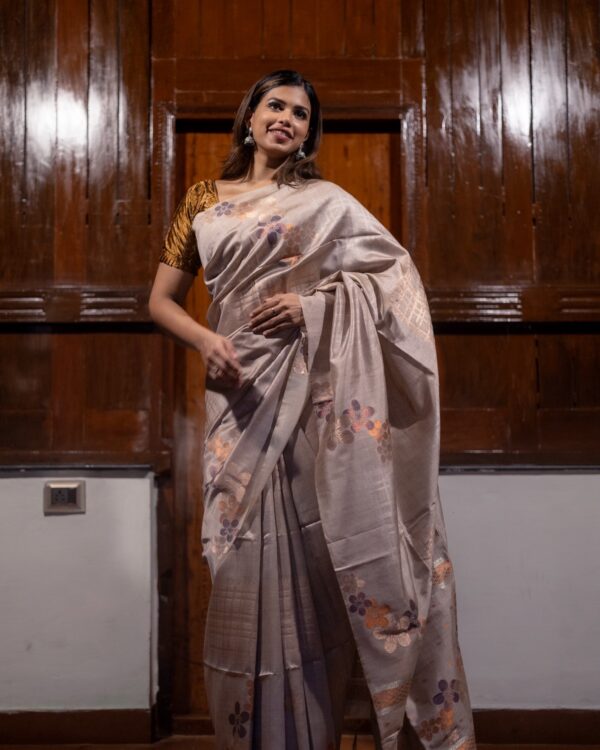 Sri kumaran stores instagram collection light brown with light brown border 2