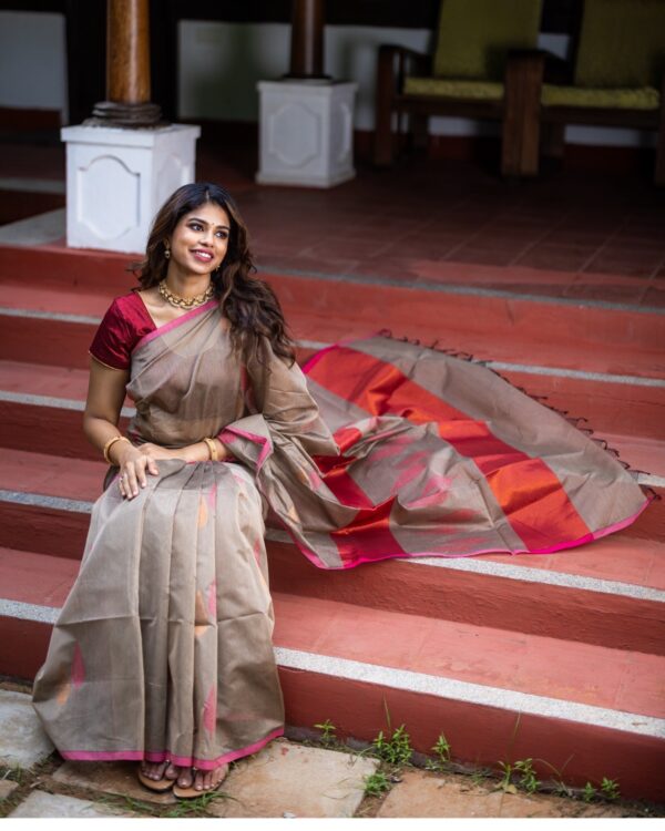 Sri kumaran stores instagram collection light brown with red border 1