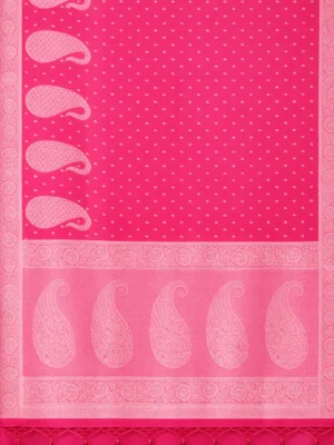 Rani Pink Butta Silk Saree with Regal Paisley Pallu