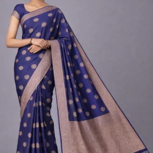 Royal Purple Butta Silk Saree with Grand Paisley Pallu