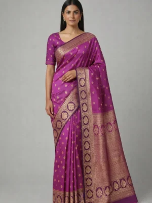 Peach & Wine Semi Soft Silk Saree – Soft Glow, Strong Presence