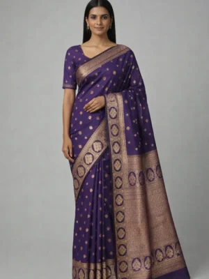 Royal Wine Semi Soft Silk Saree – Deep, Rich, Regal