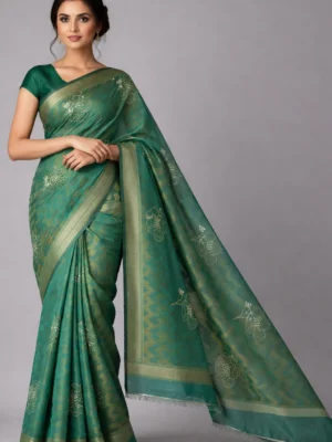 Green Kota Checks Rajasthani Saree – Fresh Festive Vibe