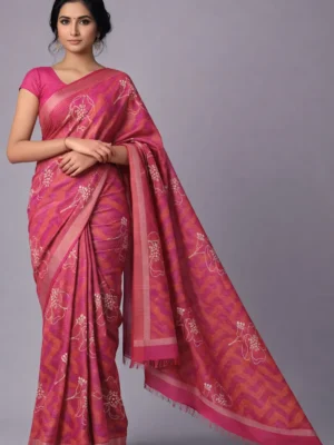 Pink Kota Checks Rajasthani Saree – Playful Grace