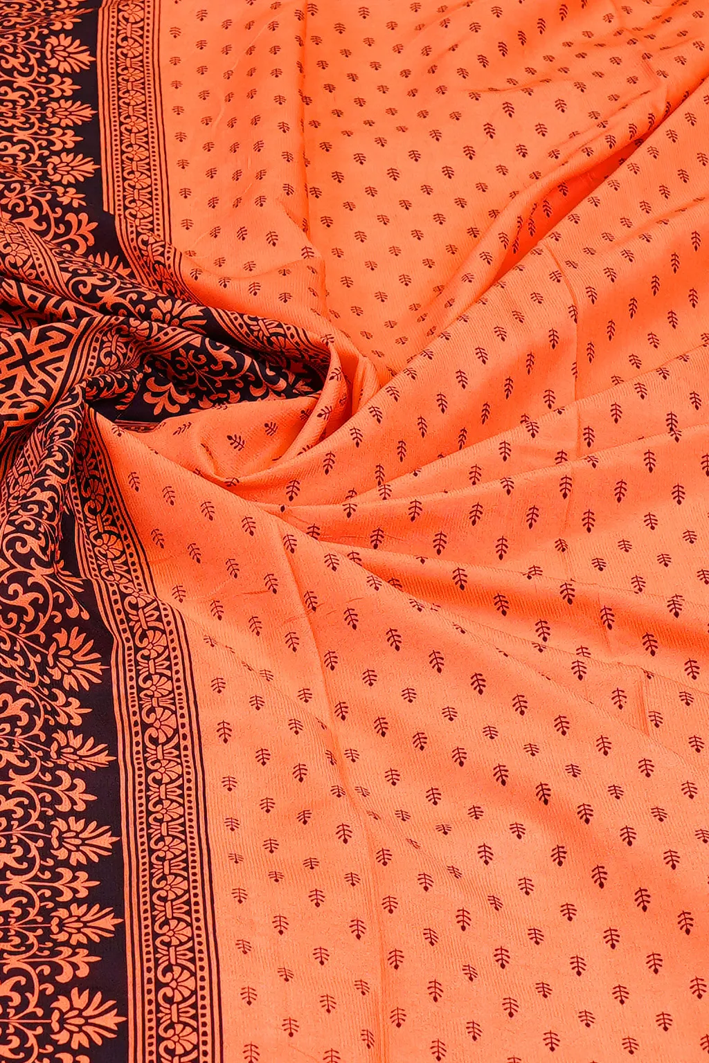 Coral Heritage Printed Crepe
