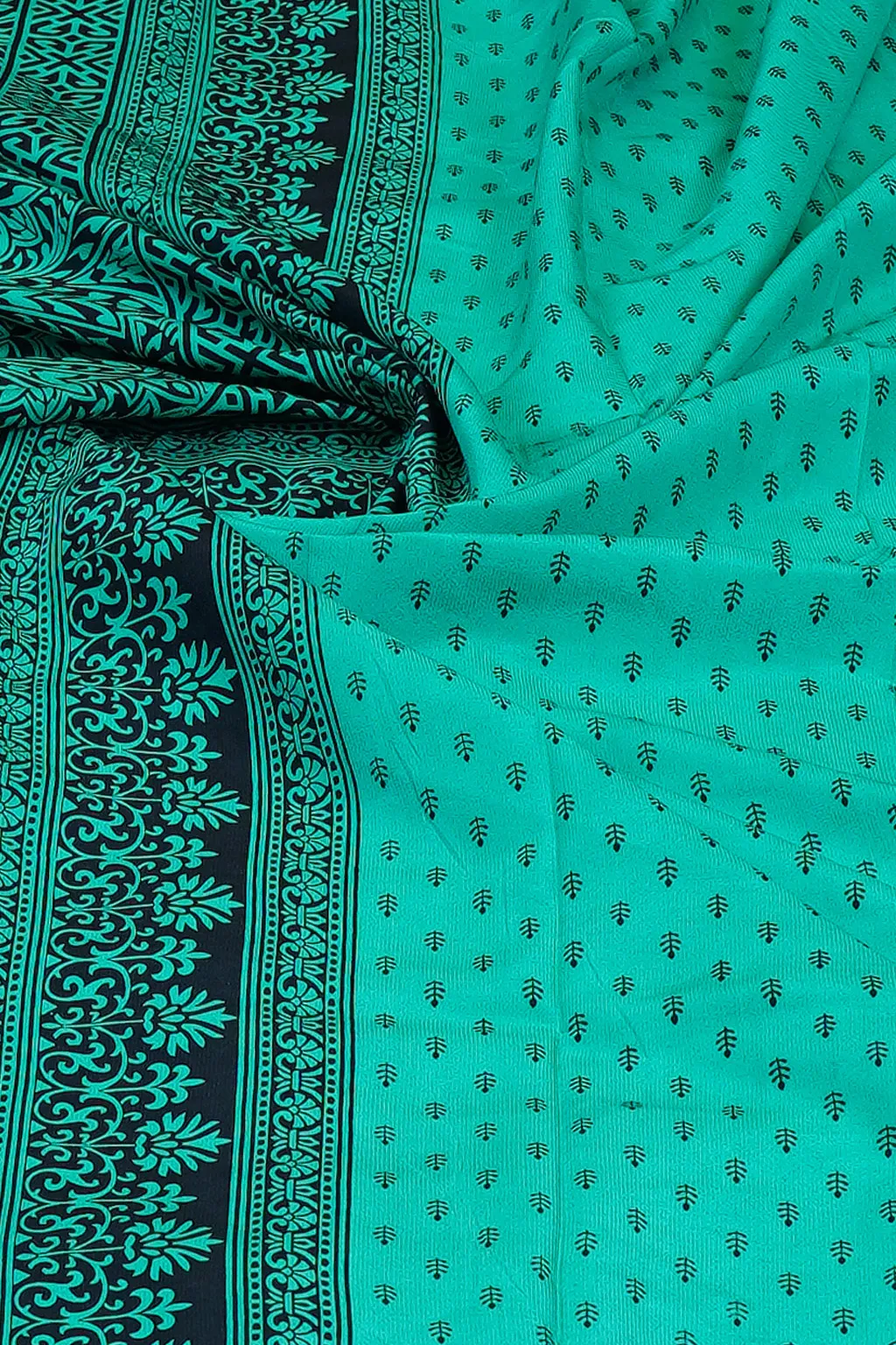 Aqua Regal Printed Crepe