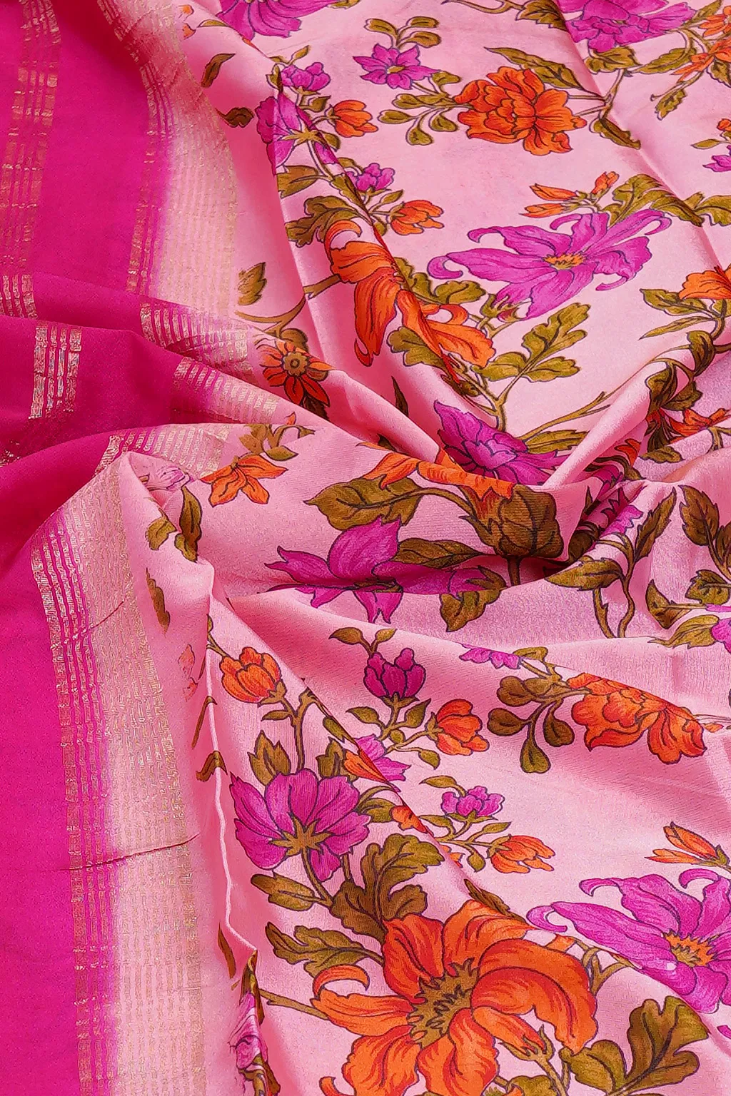 Blush Garden Printed Crepe