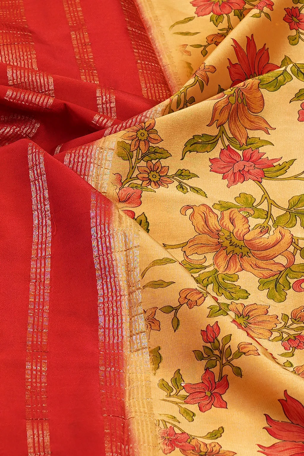 Coral Bloom Printed Crepe