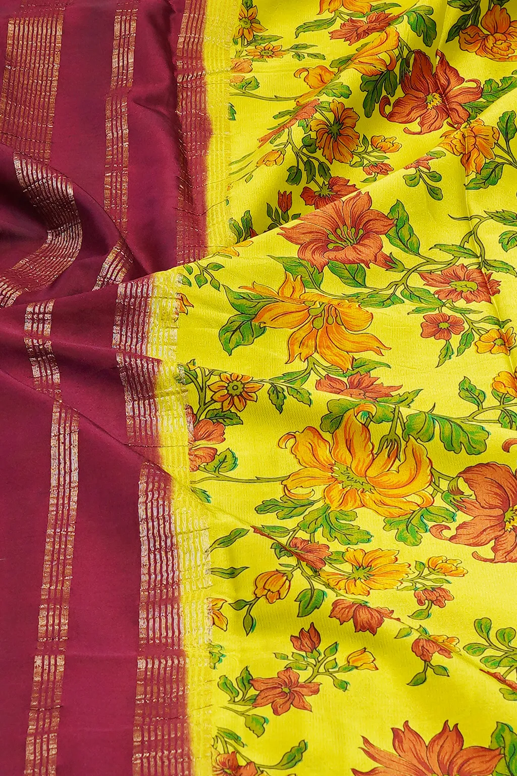 Coral Bloom Printed Crepe