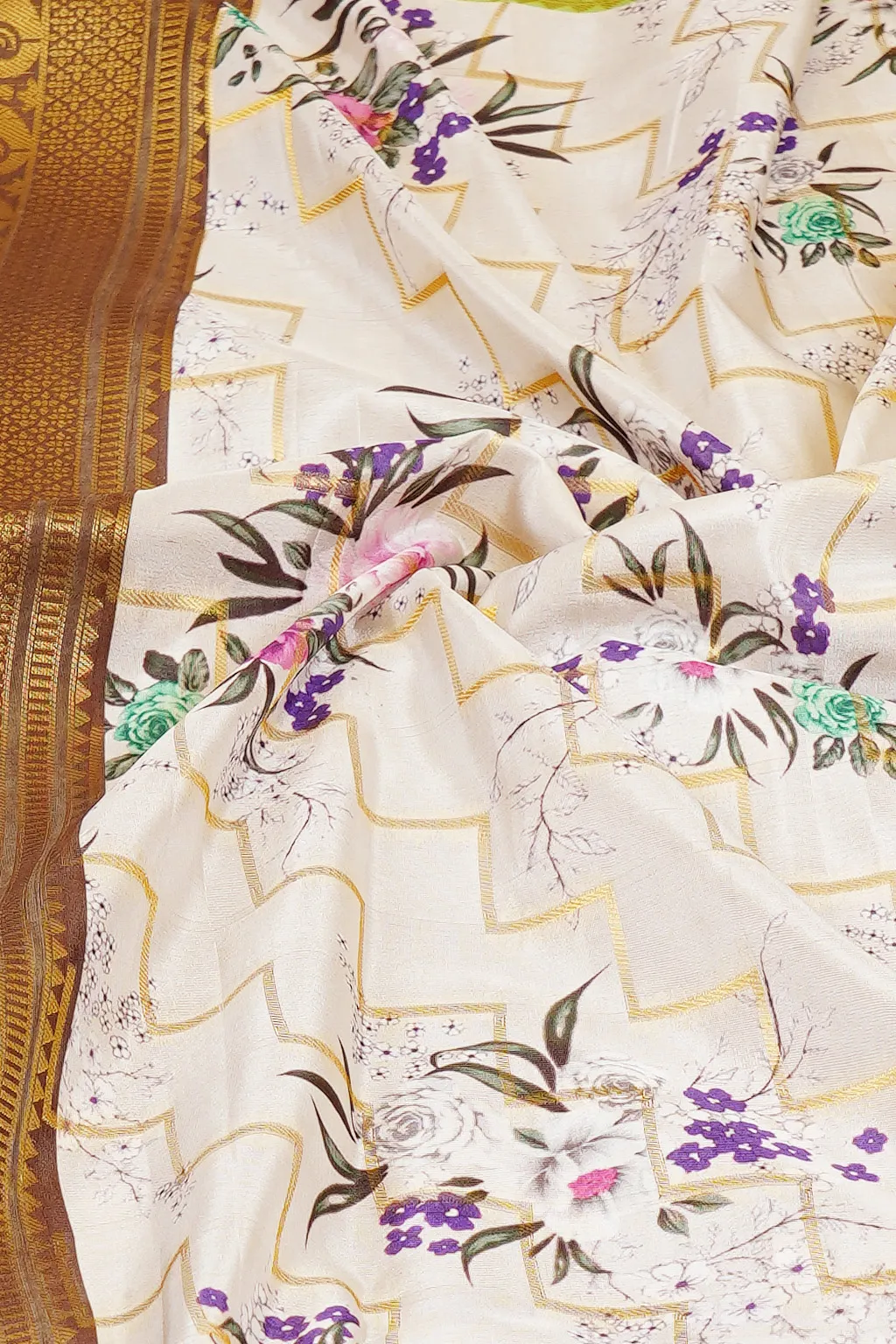 Ivory Blossom Fancy Saree