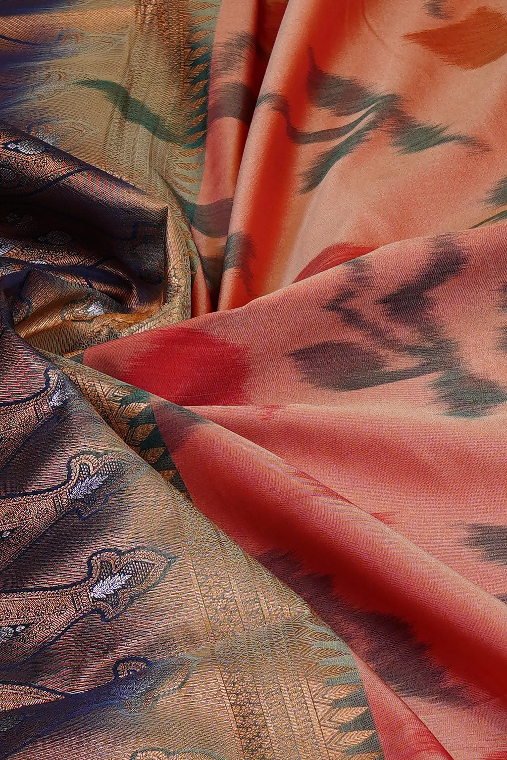 Coral Petals Semi Soft Silk Saree