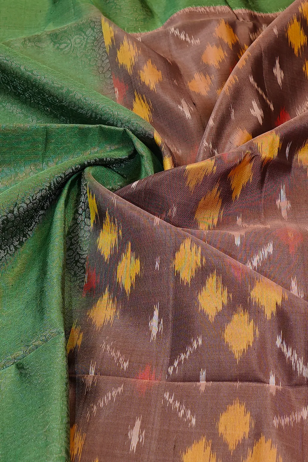 Mauve Ikat Soft Silk Saree