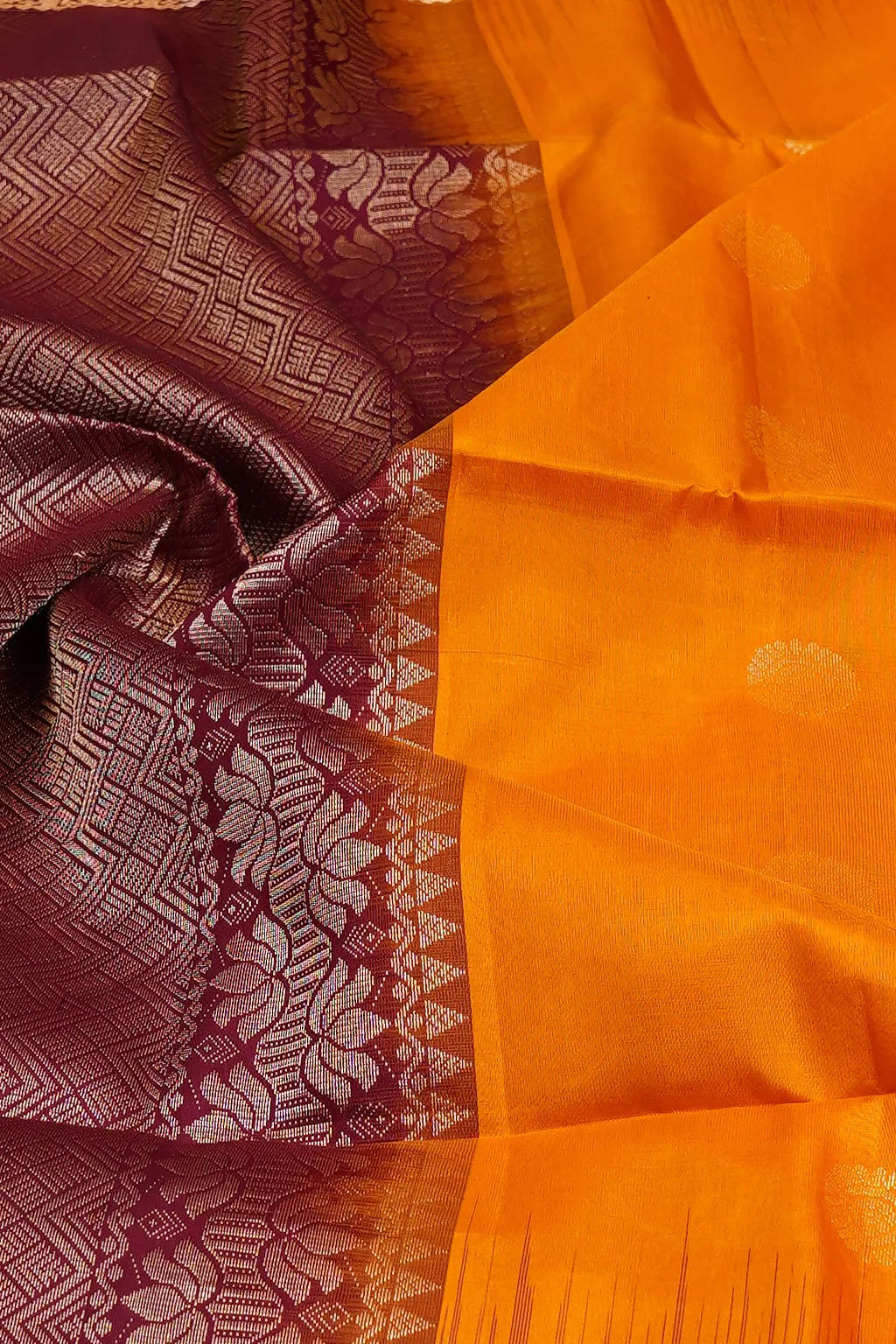 Mustard Gold Soft Silk Saree