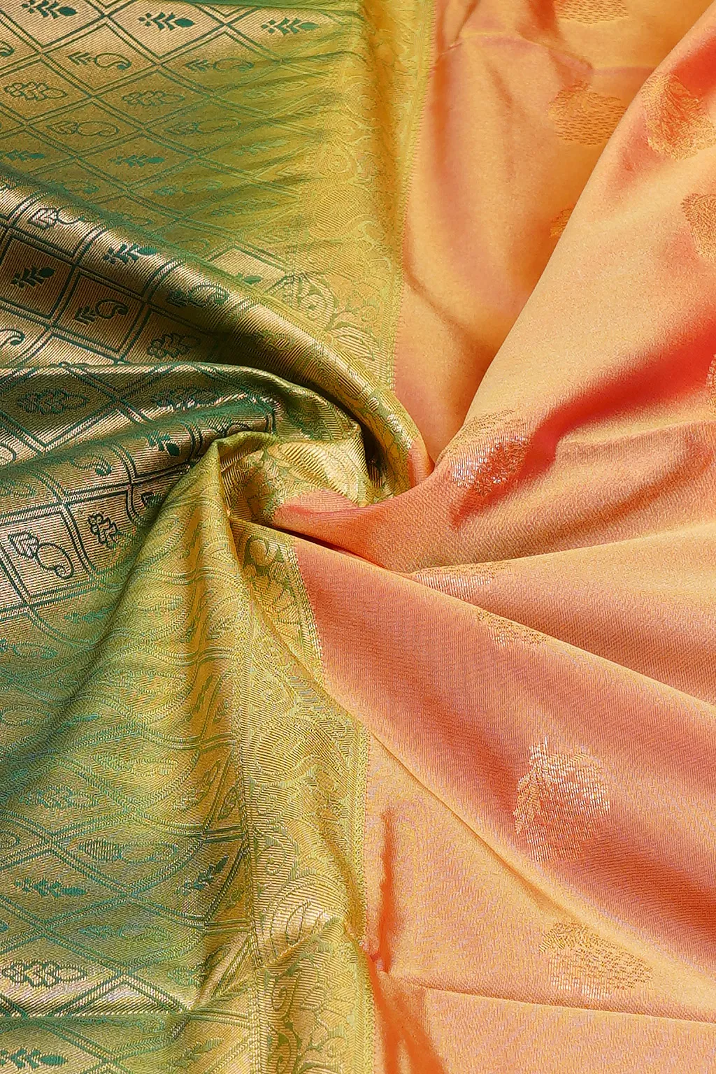 Peach Gold Semi Soft Silk