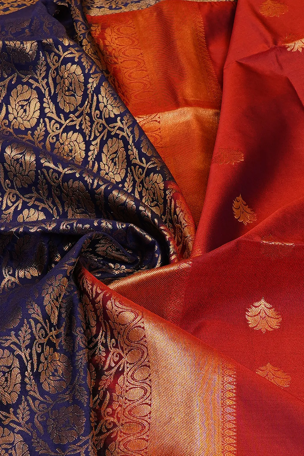 Ruby Navy Semi Soft Silk