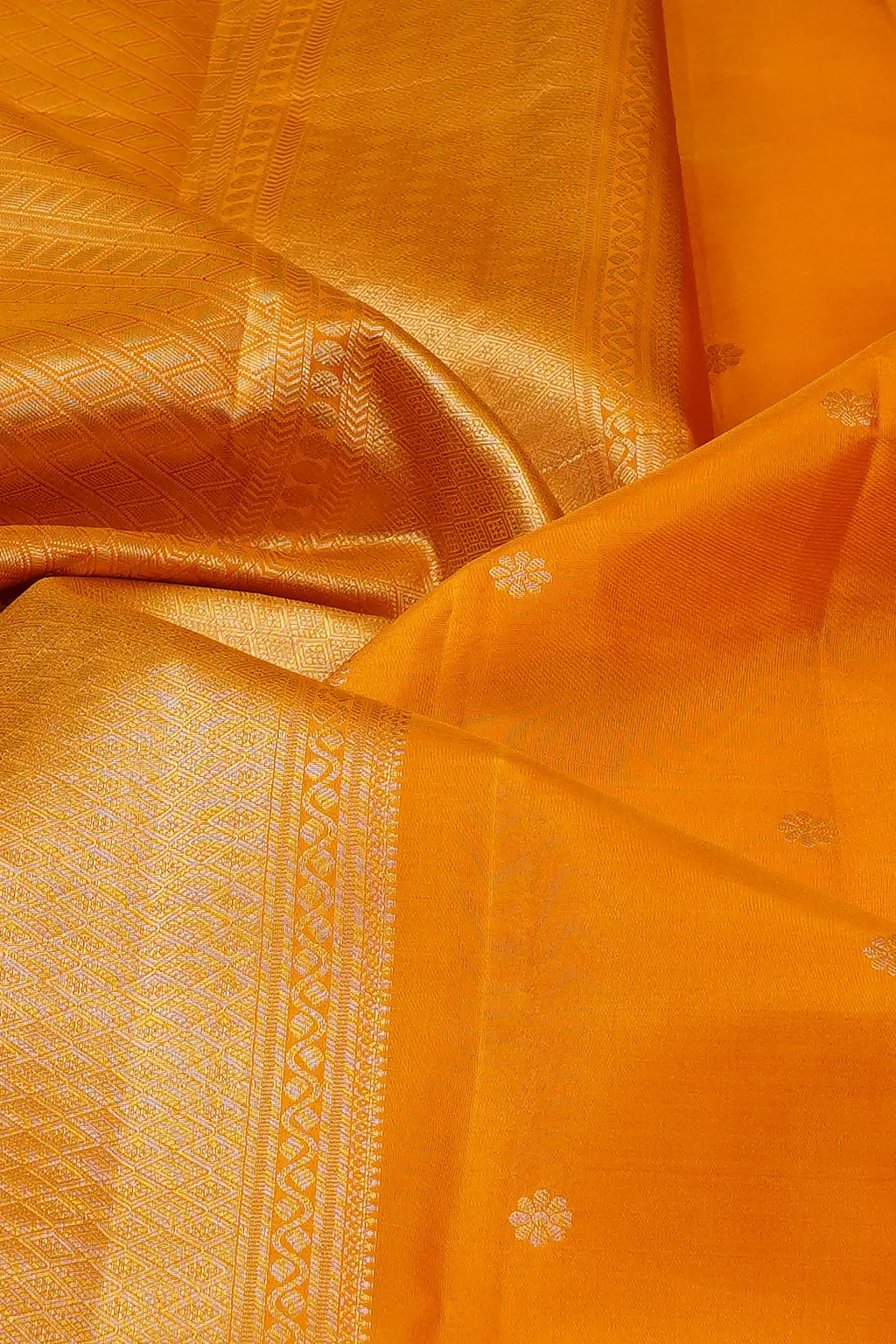 Marigold Gold Silk Saree