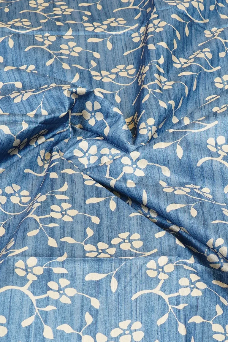 Royal Blue Floral Folk Saree