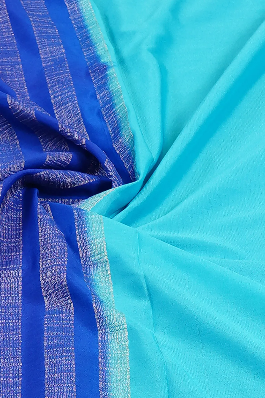 Aqua Semi Mysore Silk Saree