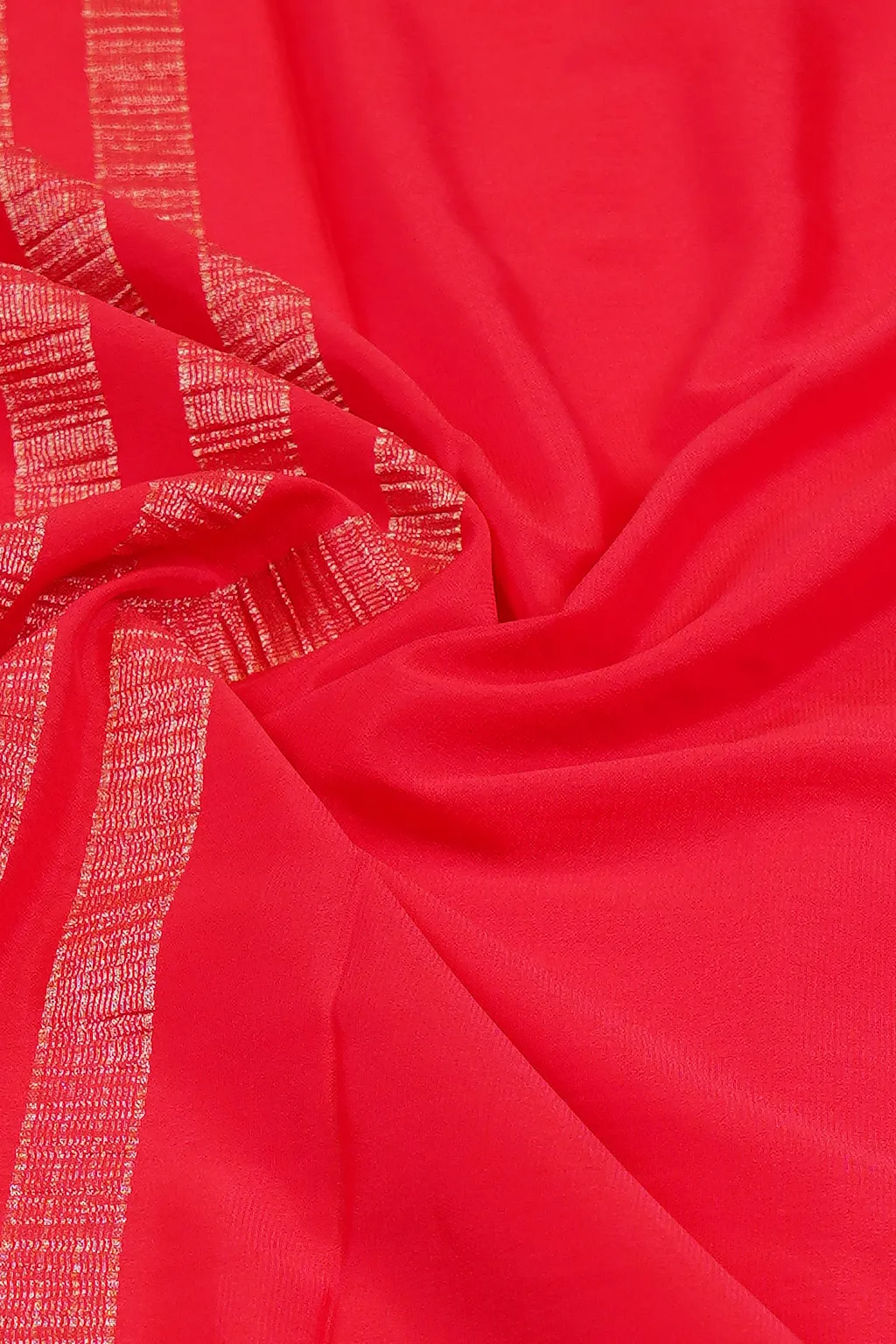 Crimson Crush Semi Mysore Silk Saree