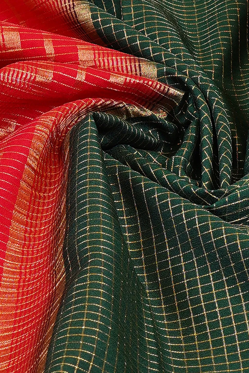 Forest Ember Semi Mysore Silk Saree
