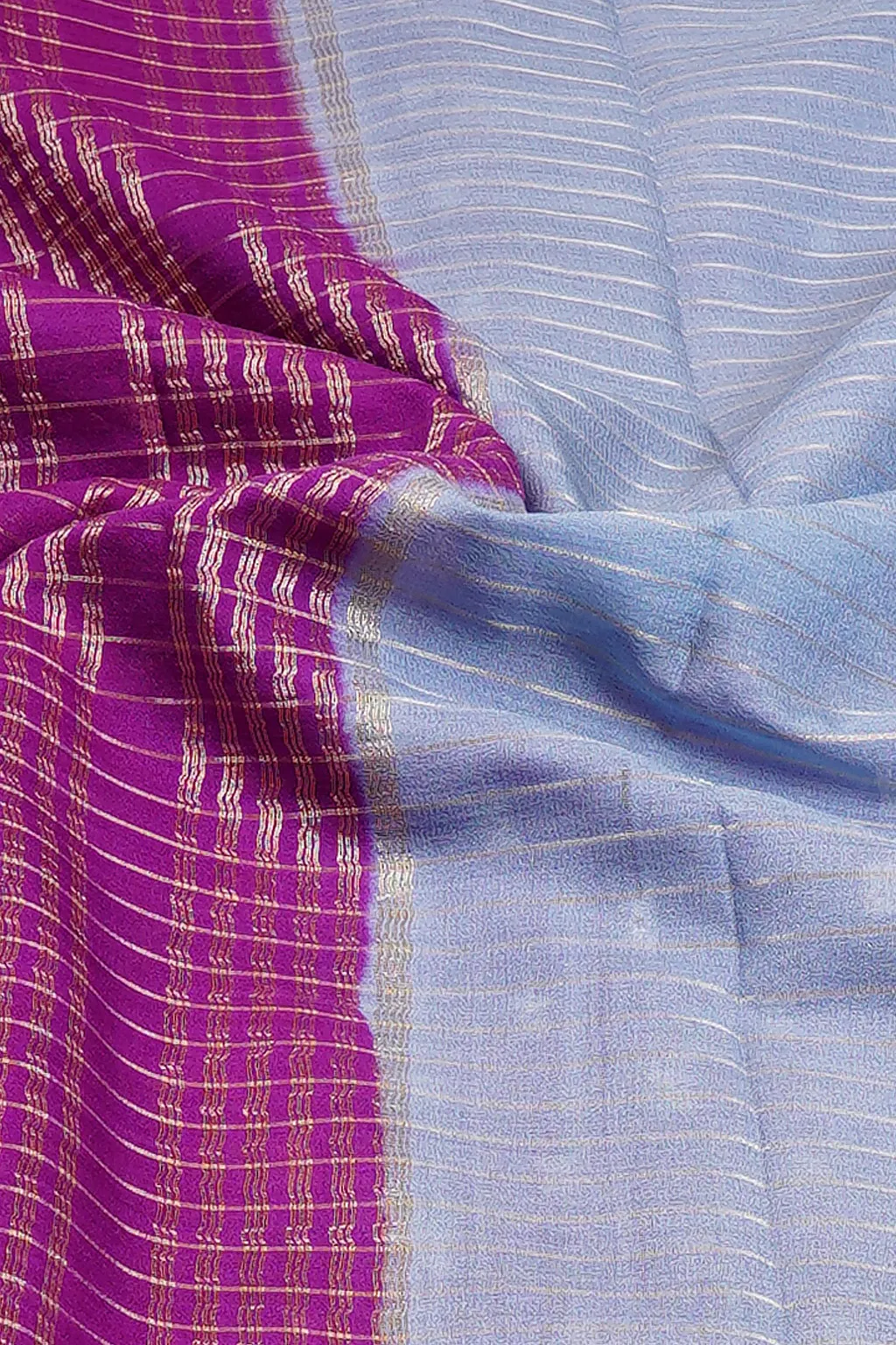 Lavender Sky Semi Mysore Silk Saree