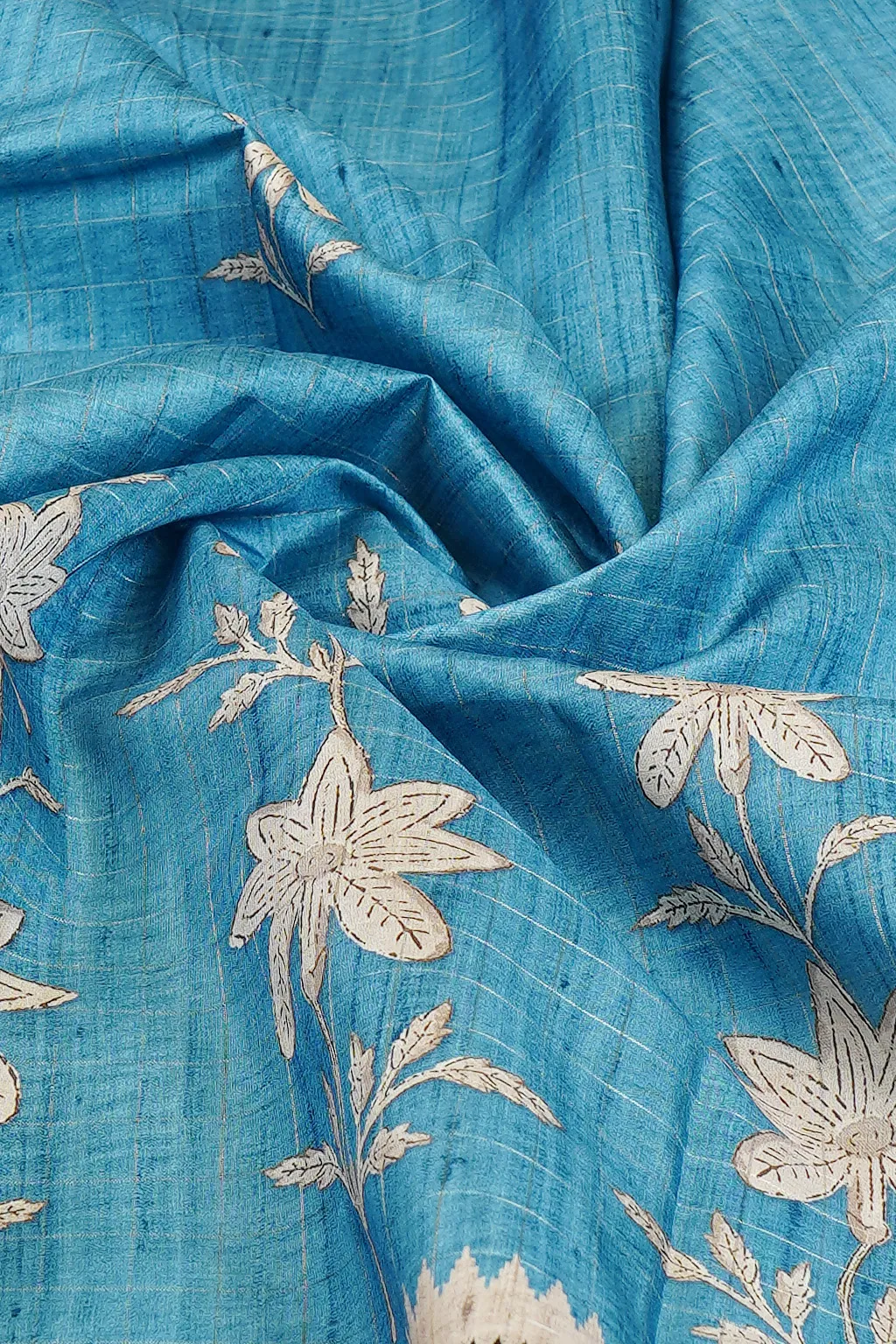 Bluebell Mist Tussar Silk
