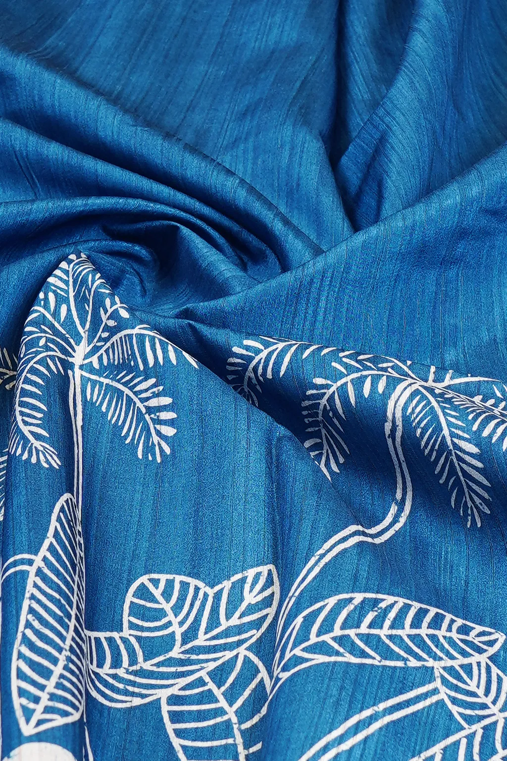 Midnight Palm Tussar Silk