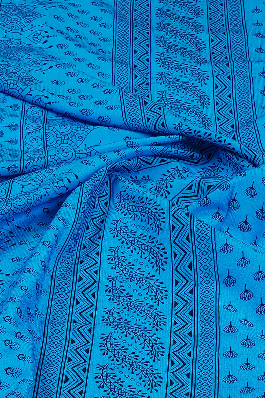 Azure Lotus Printed Saree