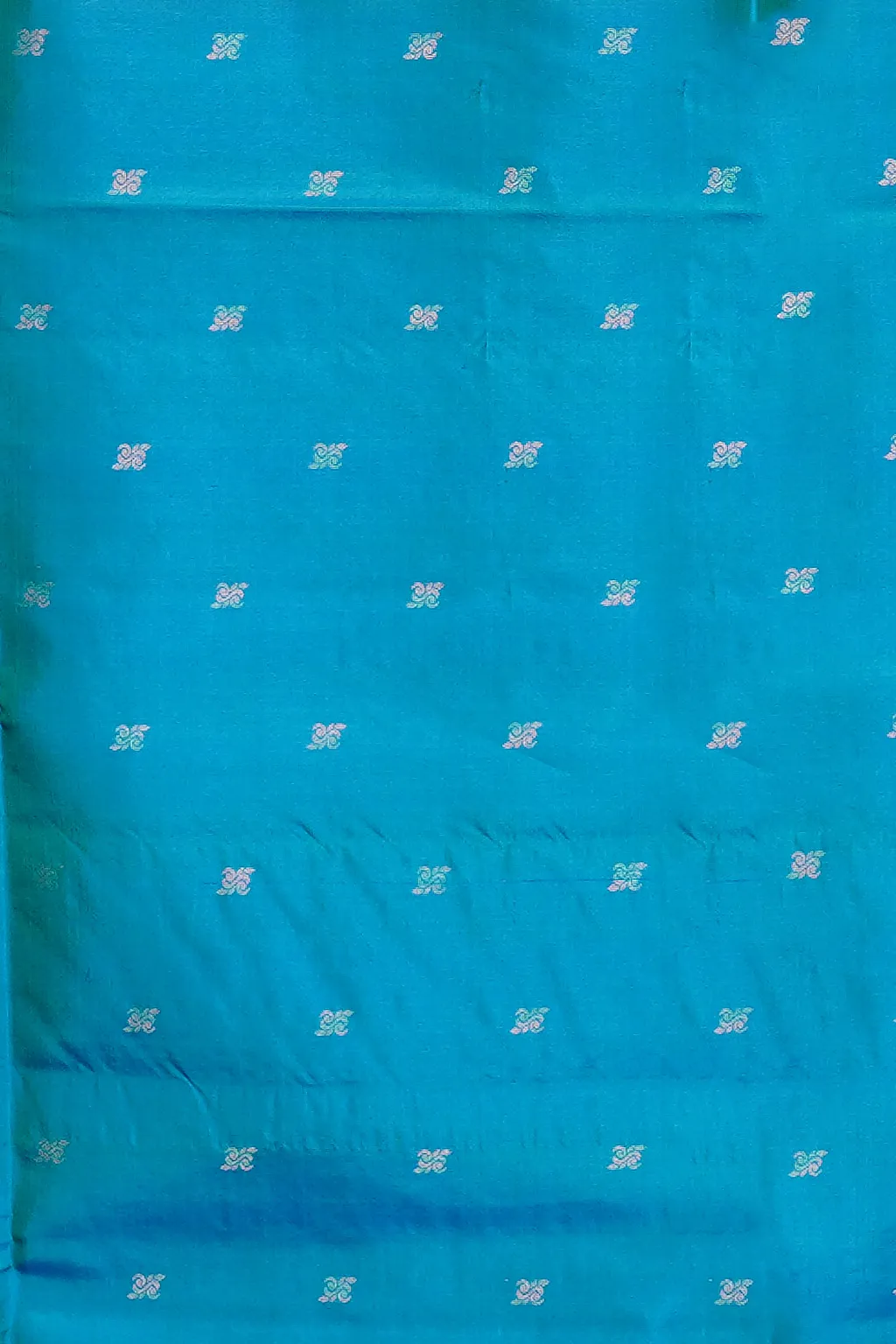 Rani Pink Soft Silk Saree with Sky Blue Pallu - Image 3