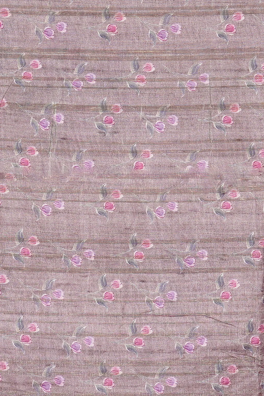 Beige Floral Vine Semi Tussar Saree - Image 3