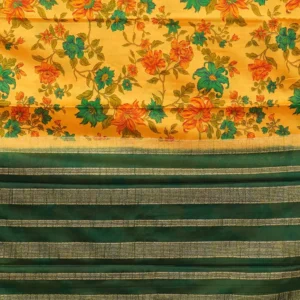 Meadow Gold Printed Crepe