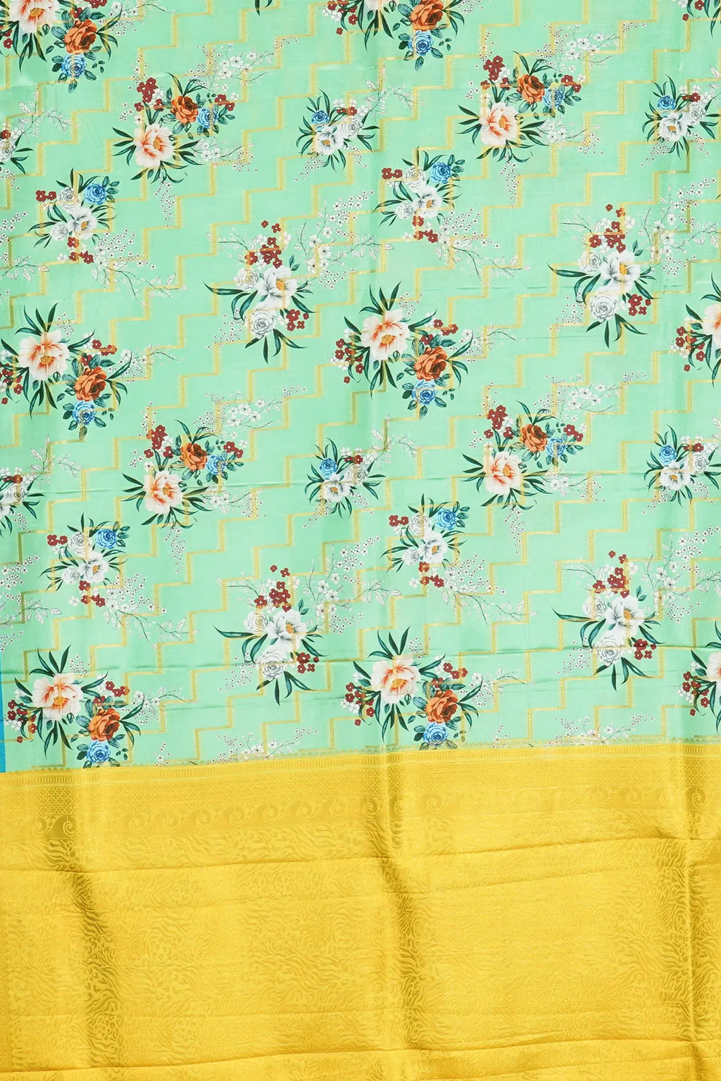 Mint Bouquet Fancy Saree