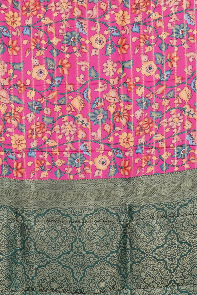 Rani Teal Fancy Saree