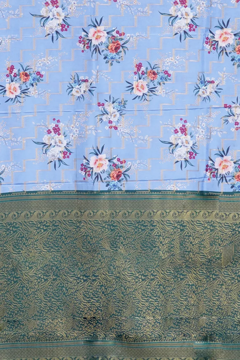 Powder Blue Fancy Saree