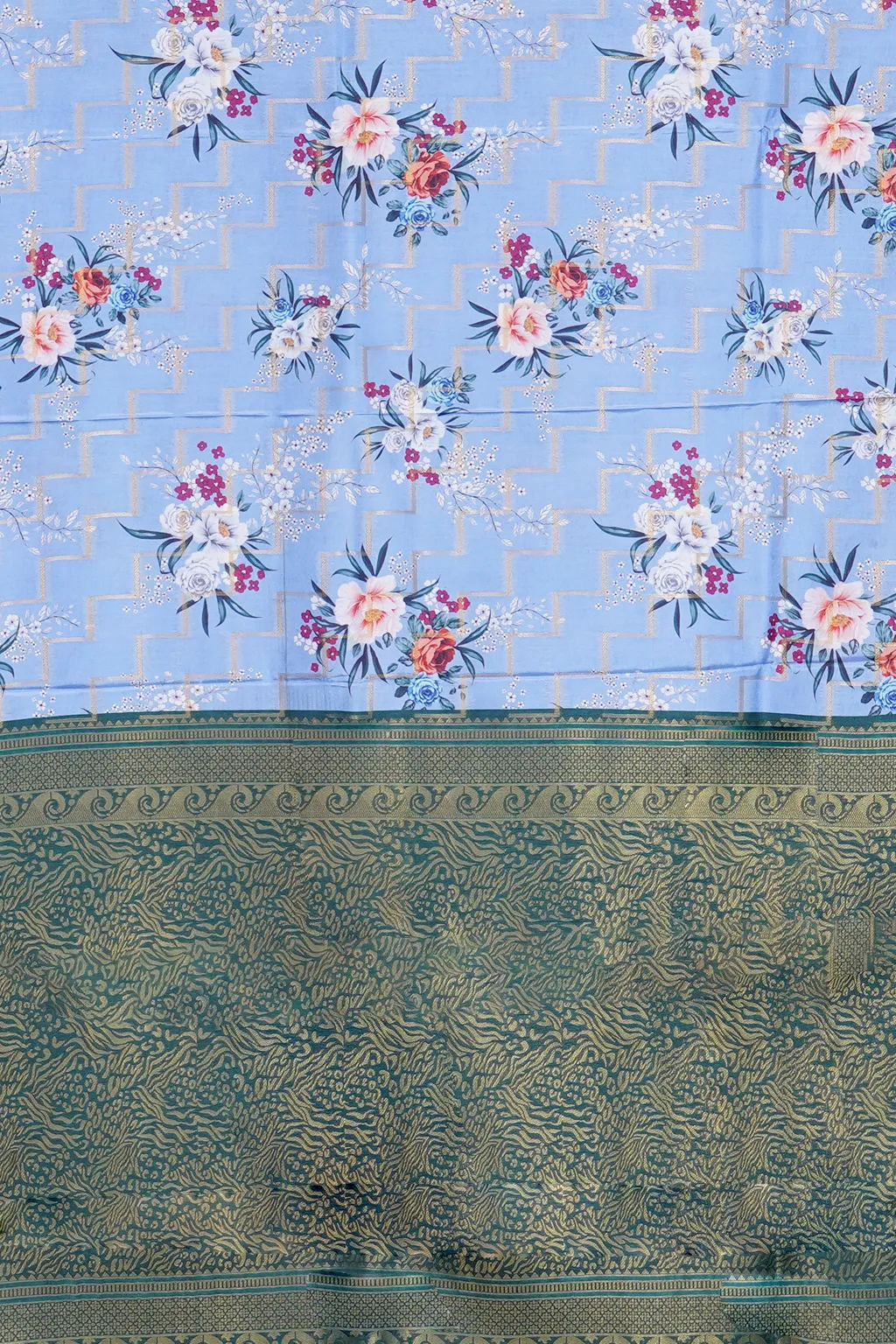 Powder Blue Fancy Saree